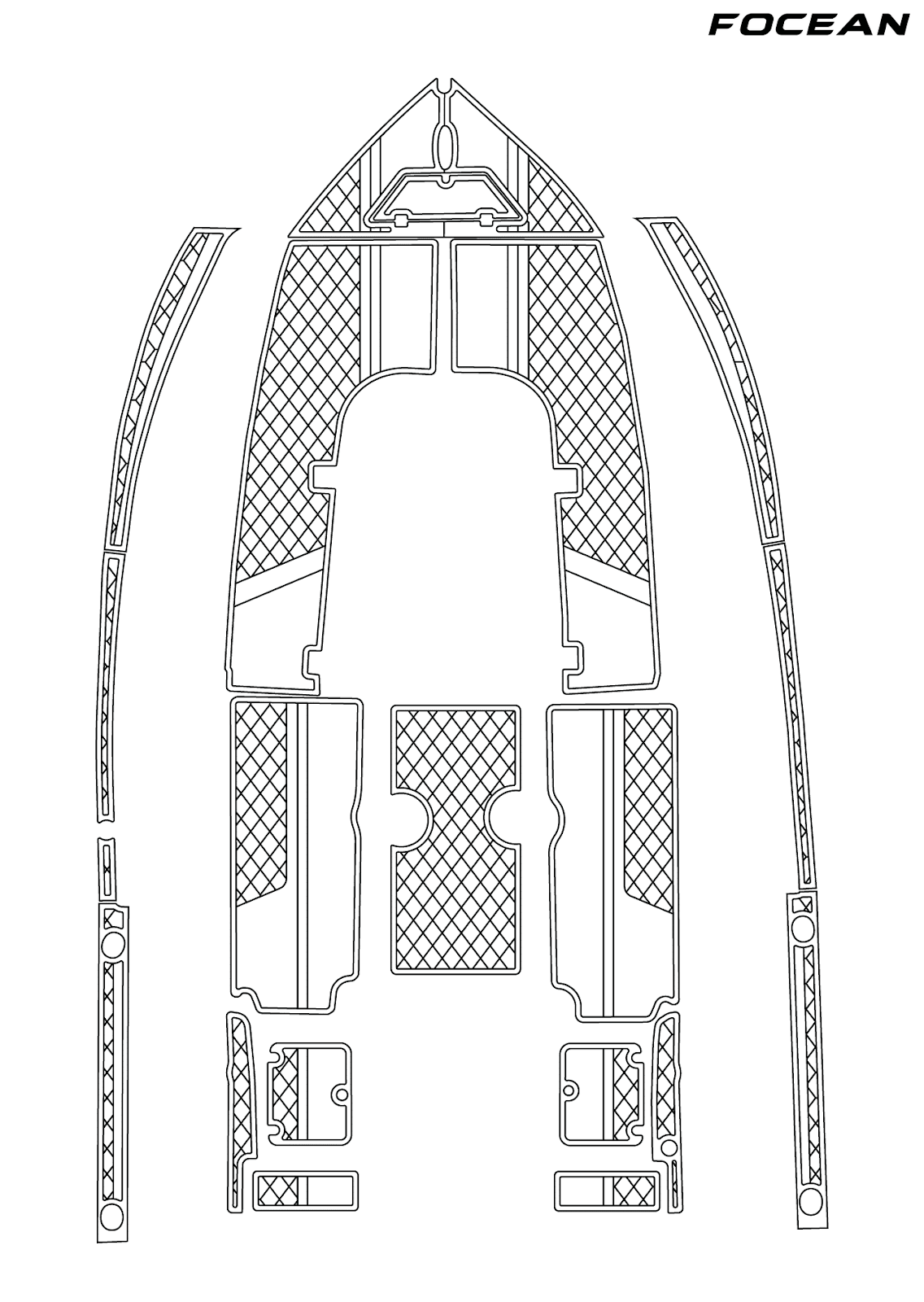 Custom Non-Slip EVA Boat Flooring for Sea Pro - 220 CC - 2004