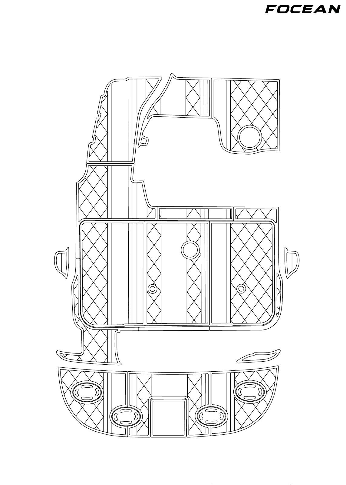 Custom Non-Slip EVA Boat Flooring for SeaRay - 340 - 1999-2002