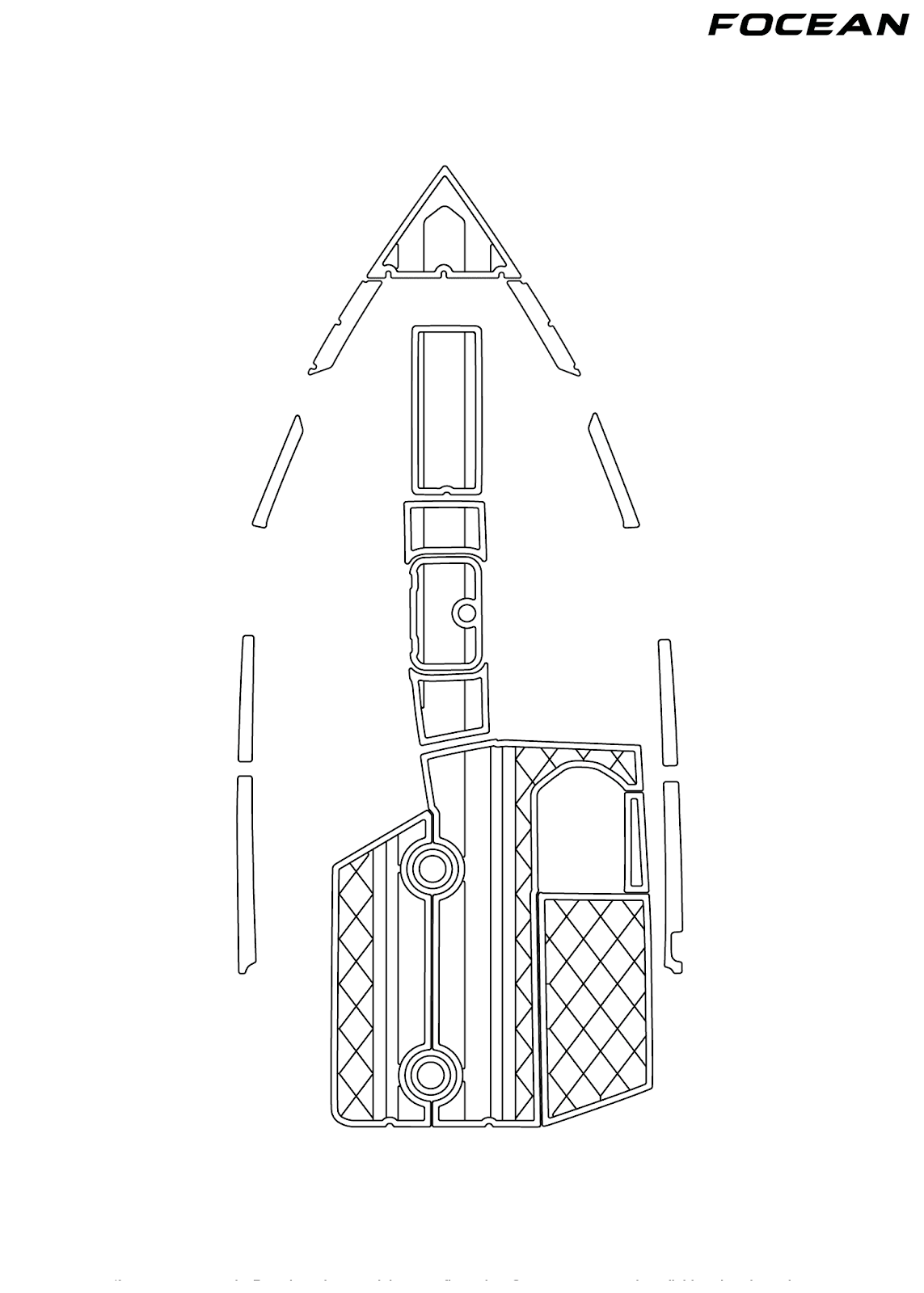 Custom Non-Slip EVA Boat Flooring for Centurion - Elite V - 2000 (Version 2-W-Hinges)
