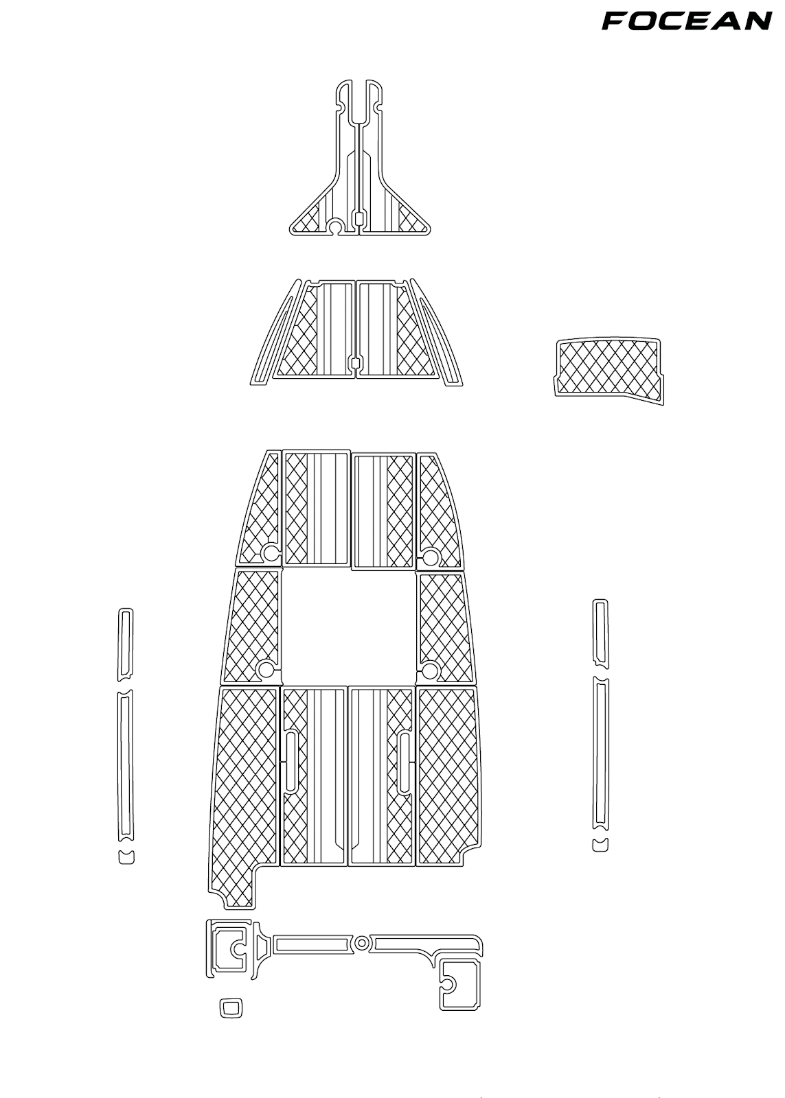 Custom Non-Slip EVA Boat Flooring for Sea Fox - 21CC - 2004
