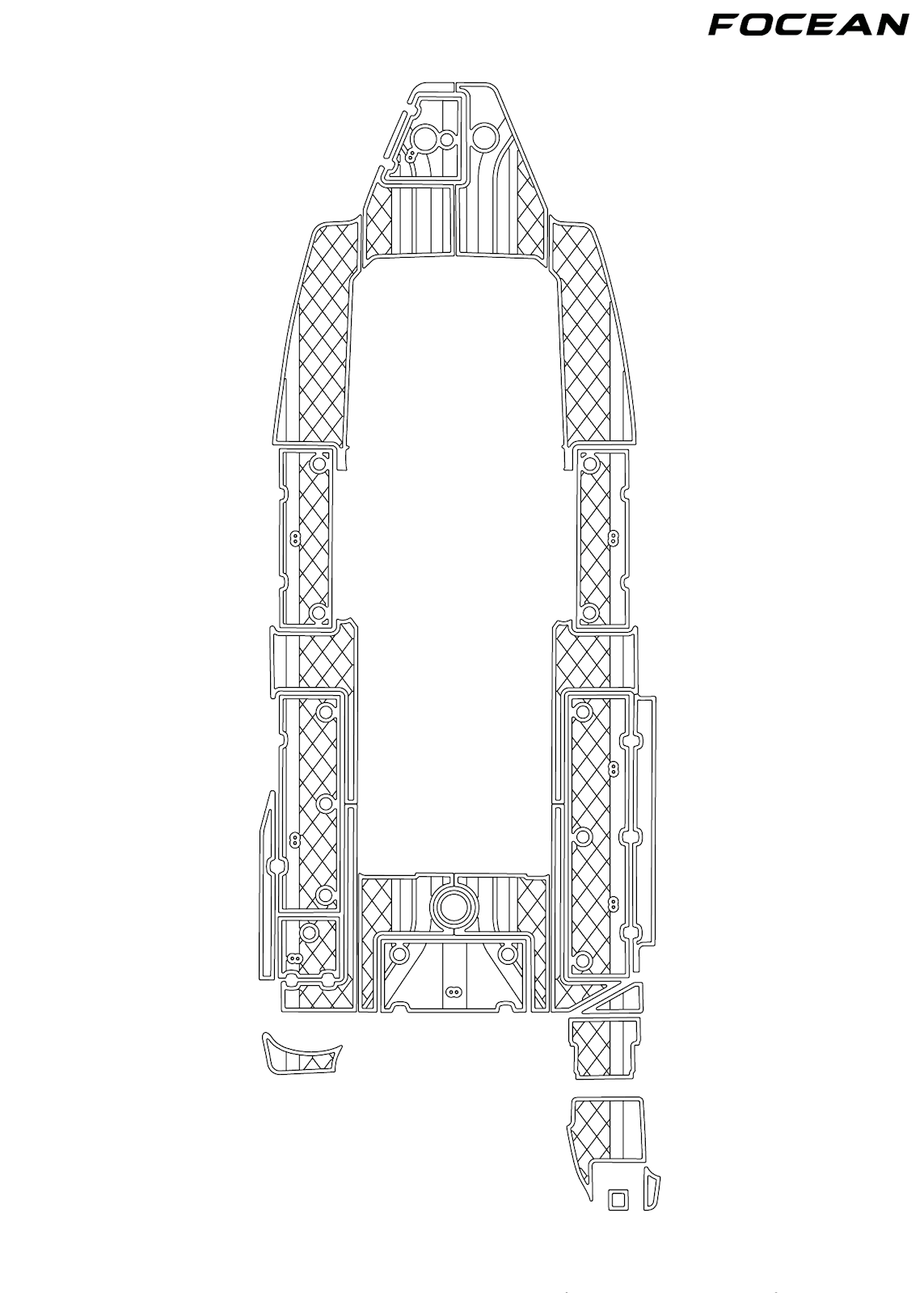 Custom Non-Slip EVA Boat Flooring for Sea Fox - 328 Commander - 2020