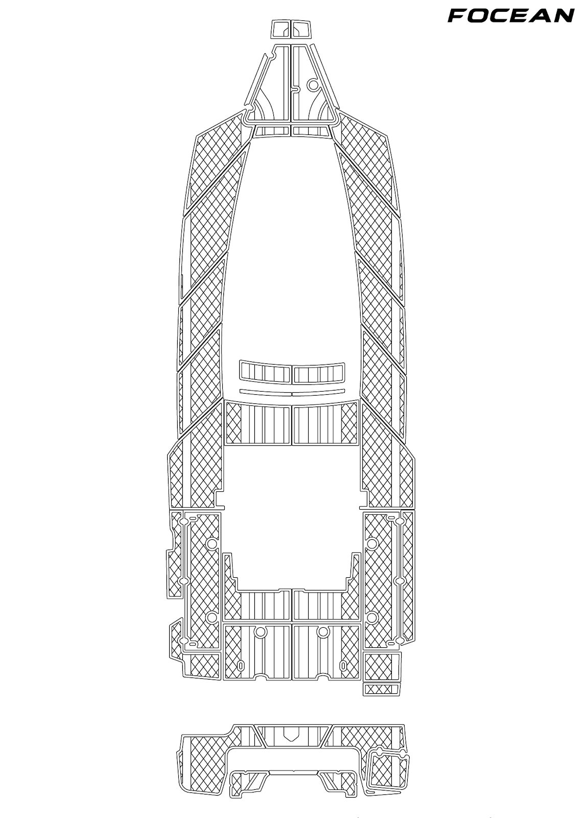 Custom Non-Slip EVA Boat Flooring for Blackfin - 332 CC - 2022