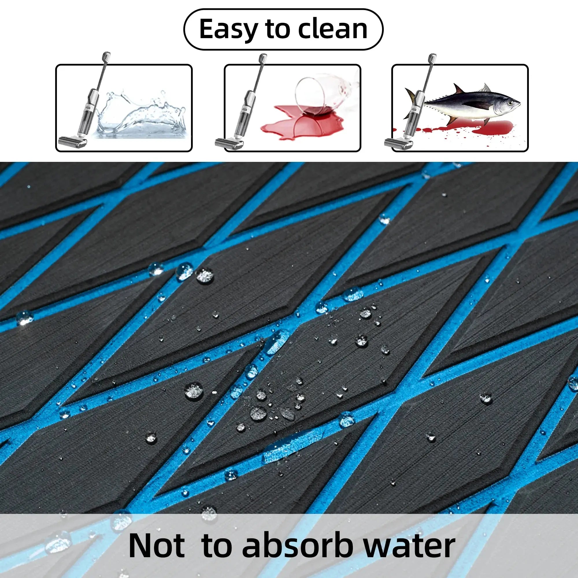 FOCEAN Boat Flooring EVA Foam Decking Sheet Faux Teak Marine Mat Marine Carpet Cooler Tops Non-Slip Self-Adhesive Flooring for Motorboat RV Yacht Kayak Swim Platform