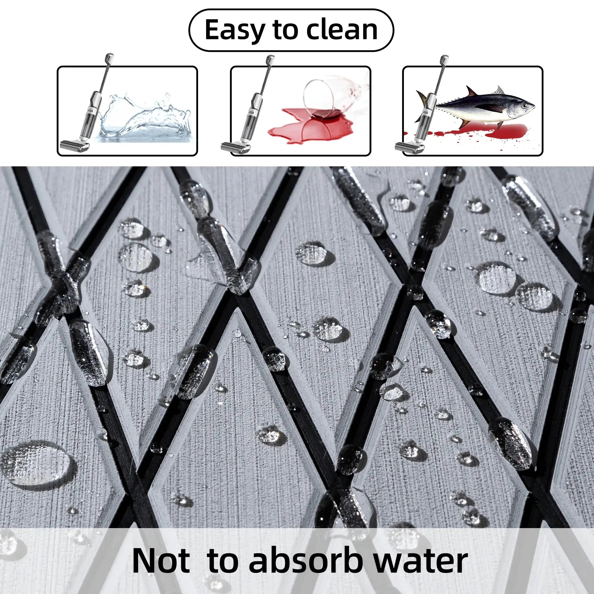 FOCEAN Self-Adhesive Diamond Pattern Boat Flooring EVA Foam Marine Boat Decking Sheet Non-Slip Mat for Jon Motor Boats Yacht Helm Pad RV Floor