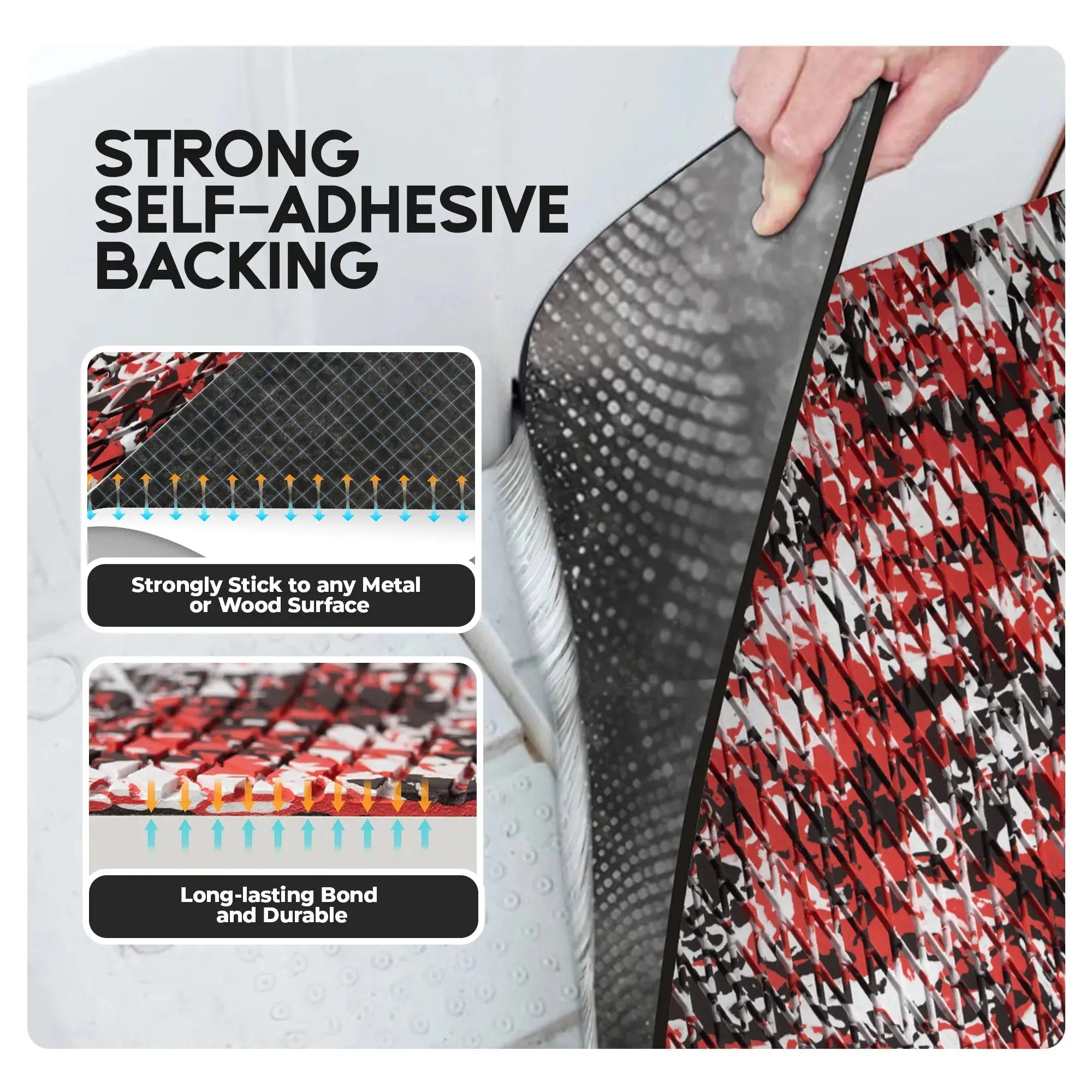 FOCEAN New Arrival Anti-UV None Slip EVA Foam Boat Flooring 3M Adhesive Sea Deck for Jon Boat Surfboard SUP Board Kayak