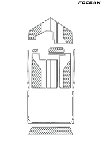 Custom Non-Slip EVA Boat Flooring for Fountain - 35 Executioner - 1999