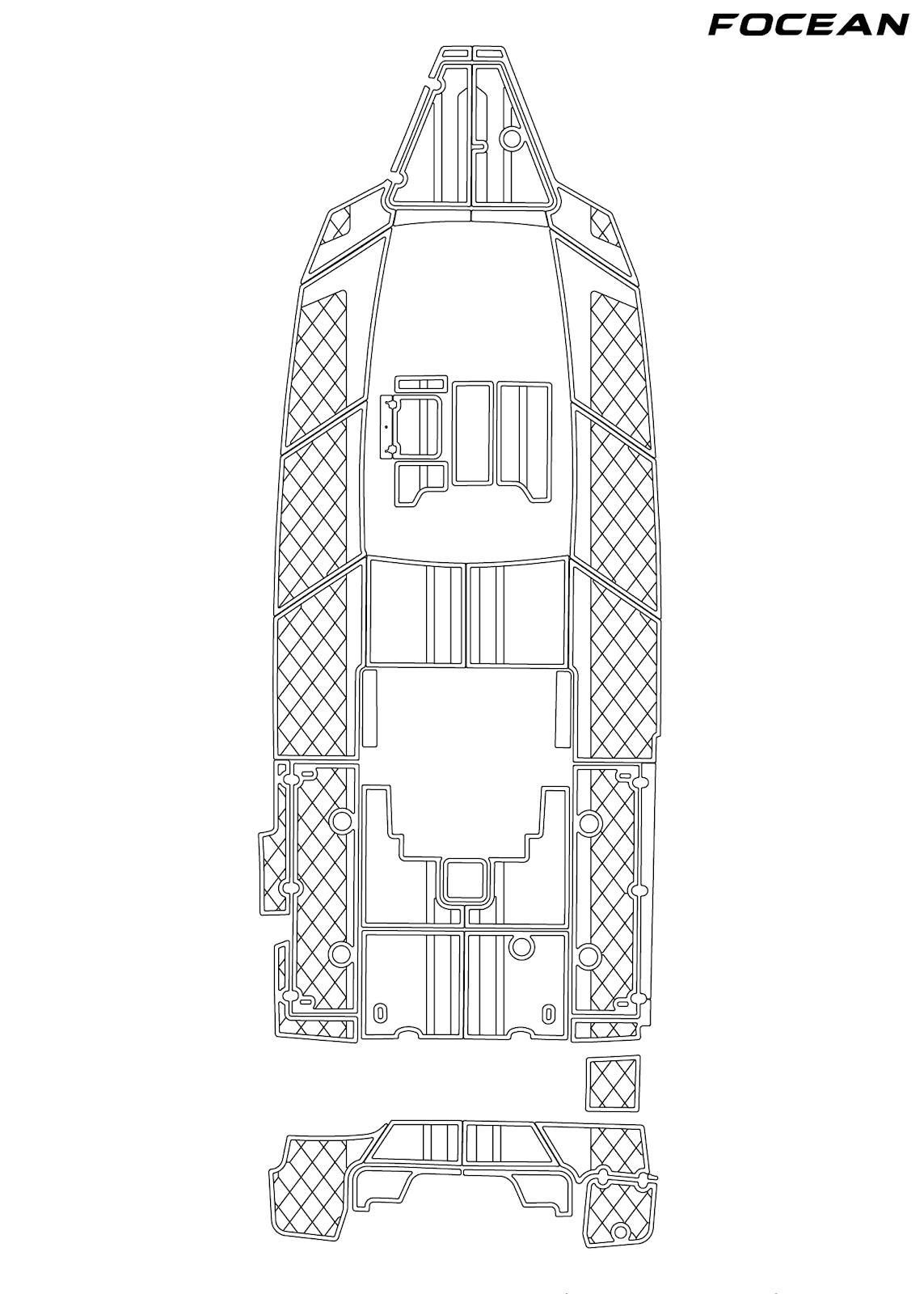 Custom Non-Slip EVA Boat Flooring for Blackfin - 302 CC - 2023