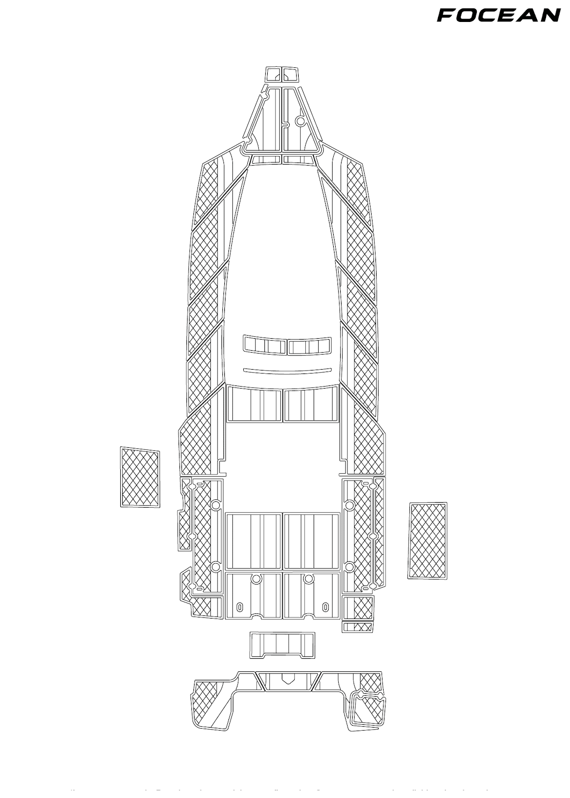Custom Non-Slip EVA Boat Flooring for Blackfin - 332CC - 2021