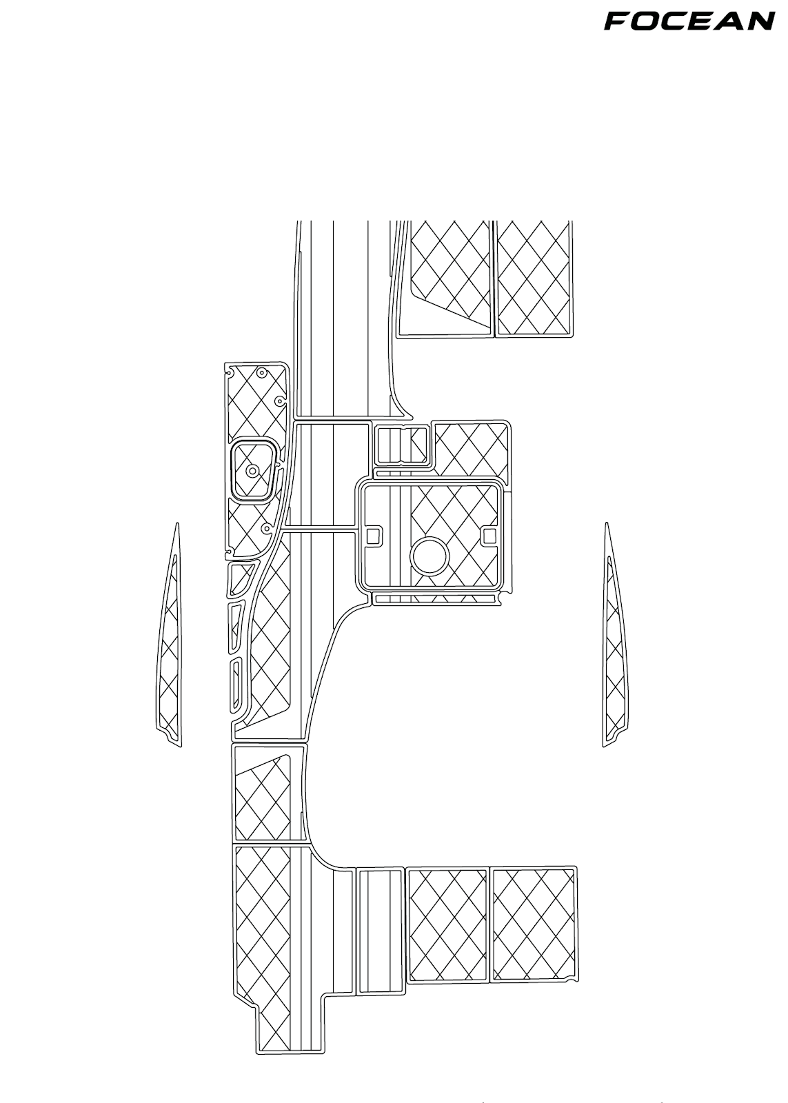 Custom Non-Slip EVA Boat Flooring for Fountain - 48EC Engine Room - 2009