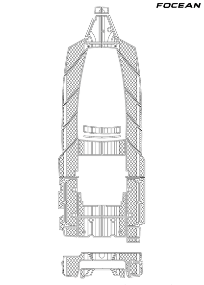 Custom Non-Slip EVA Boat Flooring for Blackfin - 332 CC - 2022