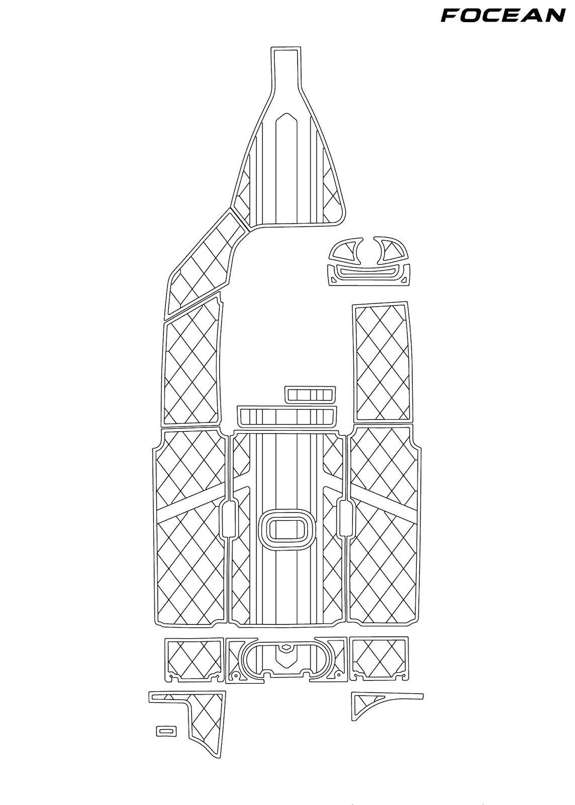 Custom Non-Slip EVA Boat Flooring for Tidewater - 232 LXF - 2021