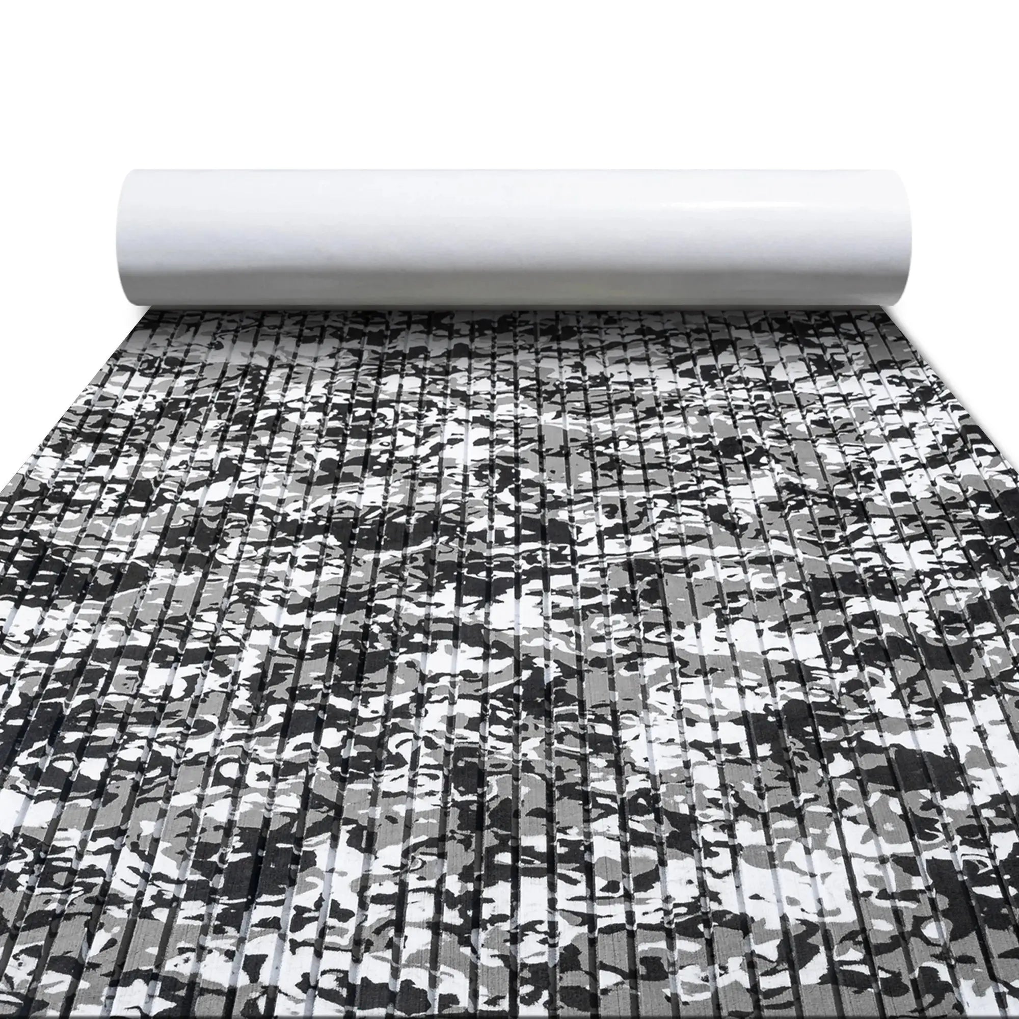 FOCEAN Anti-UV Camouflage Boat Flooring Strip Cut Grooves Self-Adhesive EVA Foam Sheet Non-Slip Traction Pad for Boats Decking Surfboard SUP Paddle Board Kayak