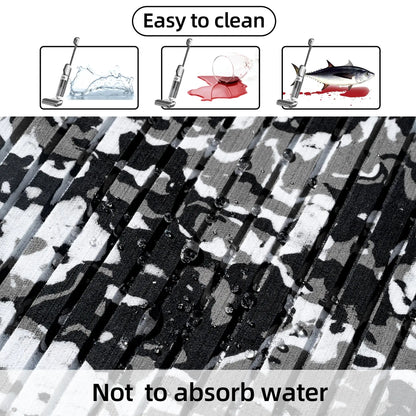 FOCEAN Anti-UV Camouflage Boat Flooring Strip Cut Grooves Self-Adhesive EVA Foam Sheet Non-Slip Traction Pad for Boats Decking Surfboard SUP Paddle Board Kayak