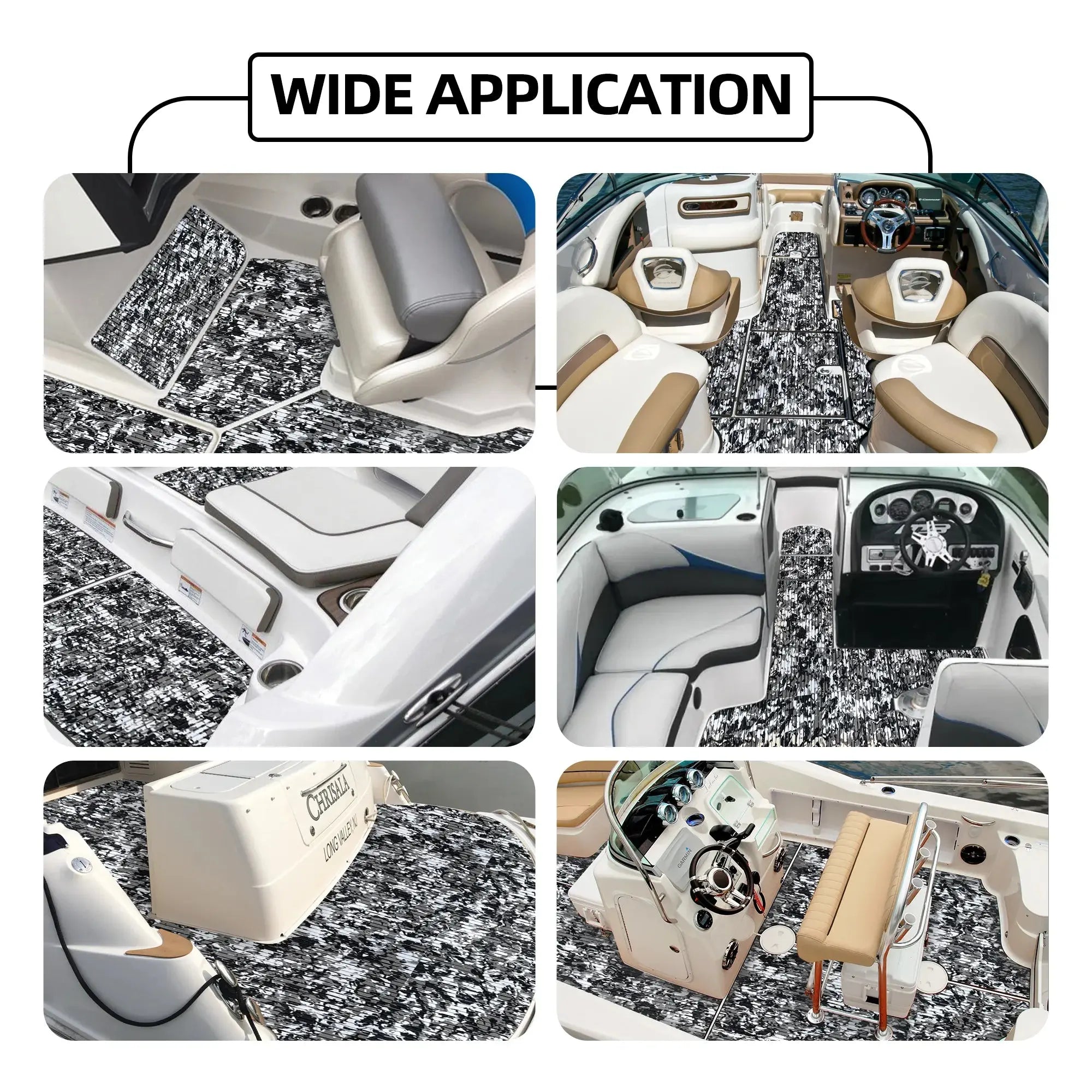 FOCEAN Anti-UV Camouflage Boat Flooring Strip Cut Grooves Self-Adhesive EVA Foam Sheet Non-Slip Traction Pad for Boats Decking Surfboard SUP Paddle Board Kayak