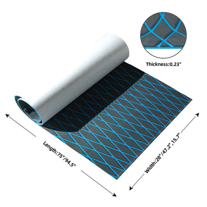 FOCEAN Boat Flooring EVA Foam Decking Sheet Faux Teak Marine Mat Marine Carpet Cooler Tops Non-Slip Self-Adhesive Flooring for Motorboat RV Yacht Kayak Swim Platform