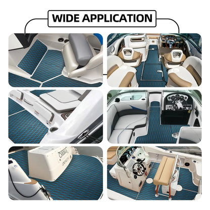 FOCEAN Boat Flooring EVA Foam Decking Sheet Faux Teak Marine Mat Marine Carpet Cooler Tops Non-Slip Self-Adhesive Flooring for Motorboat RV Yacht Kayak Swim Platform