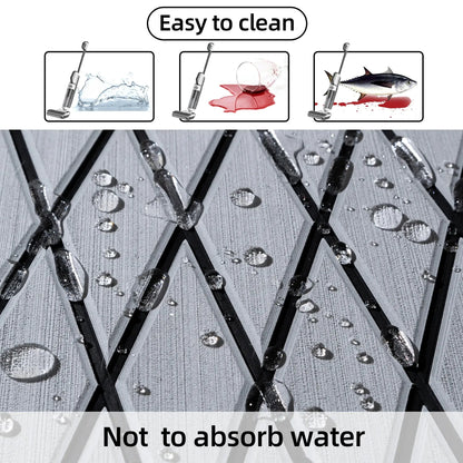 FOCEAN Self-Adhesive Diamond Pattern Boat Flooring EVA Foam Marine Boat Decking Sheet Non-Slip Mat for Jon Motor Boats Yacht Helm Pad RV Floor