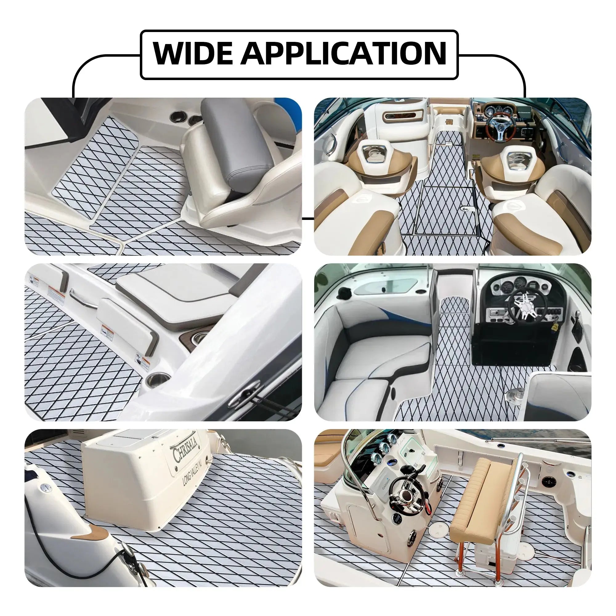 FOCEAN Self-Adhesive Diamond Pattern Boat Flooring EVA Foam Marine Boat Decking Sheet Non-Slip Mat for Jon Motor Boats Yacht Helm Pad RV Floor