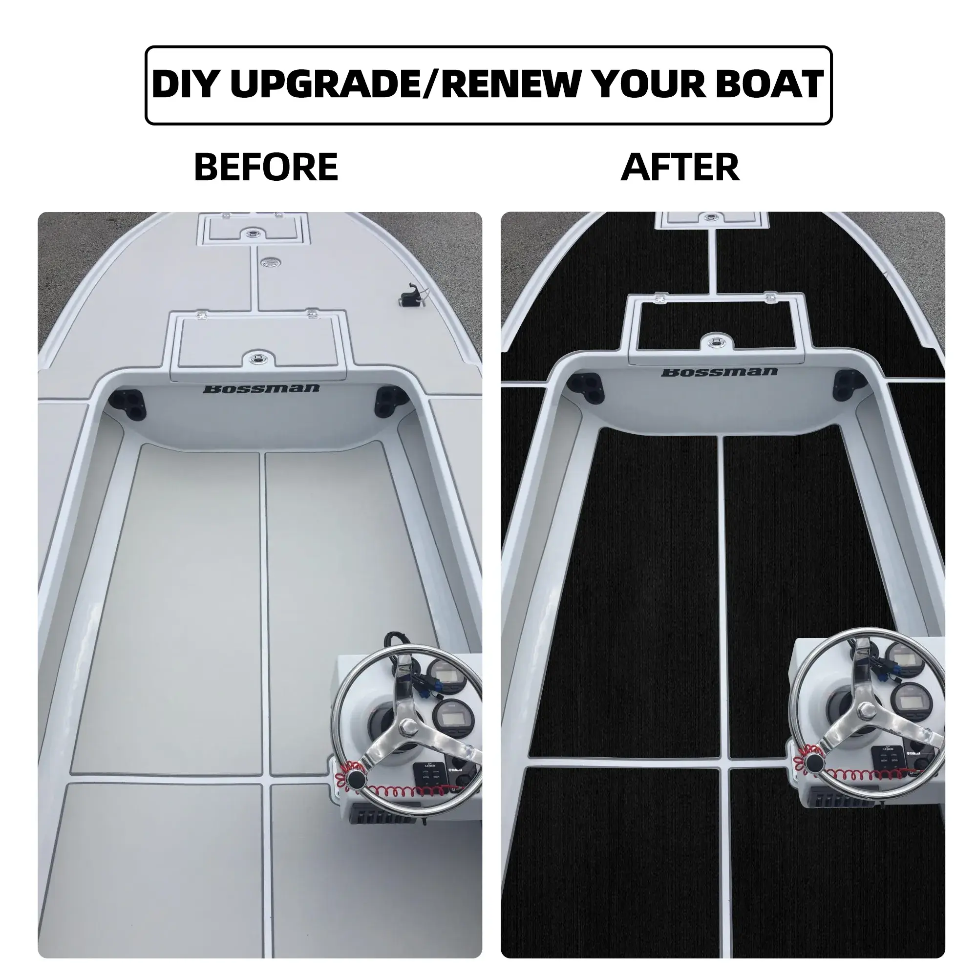 FOCEAN Boat Flooring EVA Foam Boat Decking Marine Carpet Non-Slip Decking Sheet Self-Adhesive Marine Flooring for Fishing Boat Kayak Yacht RV Swimming Pool Golf Cart