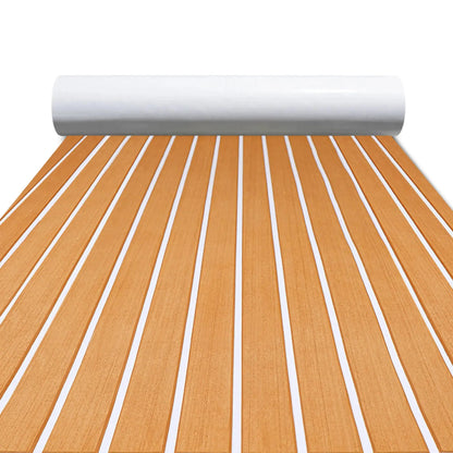 FOCEAN EVA Foam Boat Flooring with 3M Adhesive Backing Marine Self-Adhesive Decking Faux Teak Sheet for Jon Boats Swim Platform Helm Pad RV Floor