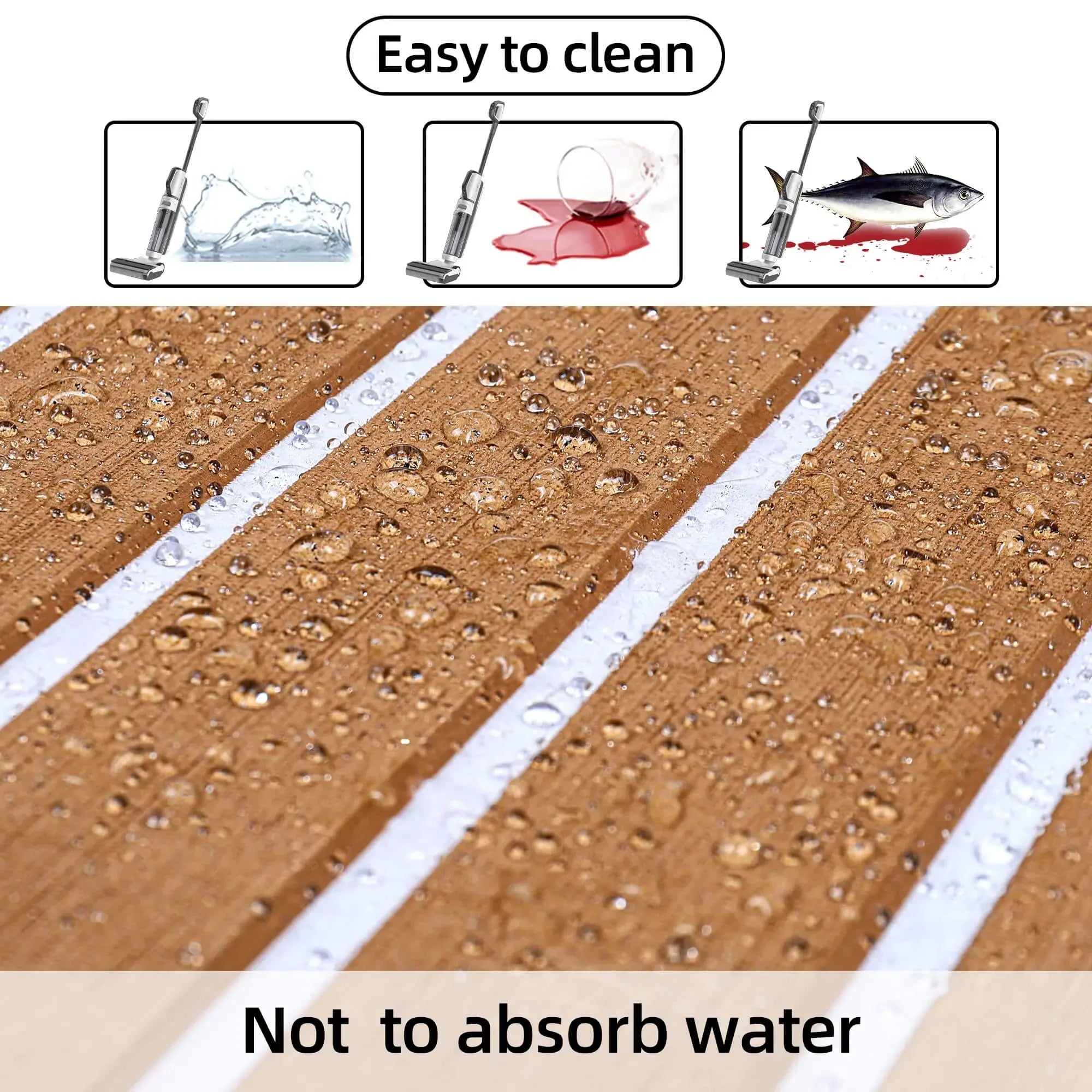 FOCEAN EVA Foam Boat Flooring with 3M Adhesive Backing Marine Self-Adhesive Decking Faux Teak Sheet for Jon Boats Swim Platform Helm Pad RV Floor