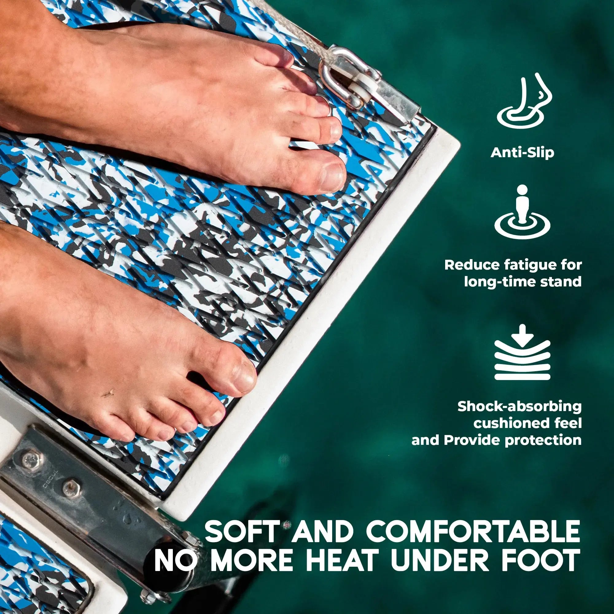 FOCEAN Self-Adhesive 95''x16''/23''/38''/47'' Camouflage Boat Flooring Non-Slip Marine Grip Pad EVA Foam Sheet for Jon Boat Surfboard SUP Board Kayak