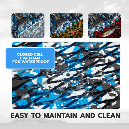 FOCEAN Self-Adhesive 95''x16''/23''/38''/47'' Camouflage Boat Flooring Non-Slip Marine Grip Pad EVA Foam Sheet for Jon Boat Surfboard SUP Board Kayak