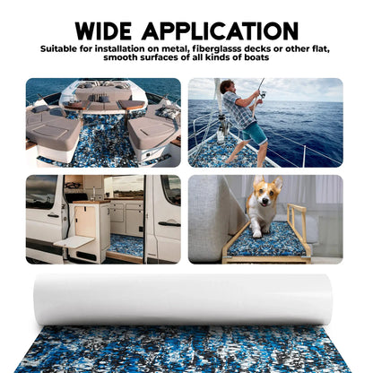 FOCEAN Self-Adhesive 95''x16''/23''/38''/47'' Camouflage Boat Flooring Non-Slip Marine Grip Pad EVA Foam Sheet for Jon Boat Surfboard SUP Board Kayak