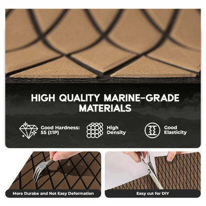 FOCEAN Boat Flooring EVA Foam Boat Decking Marine Mat Non-Slip Self-Adhesive Flooring Sheet for Motorboat Kayak Surfboard Garden Swimming Pools