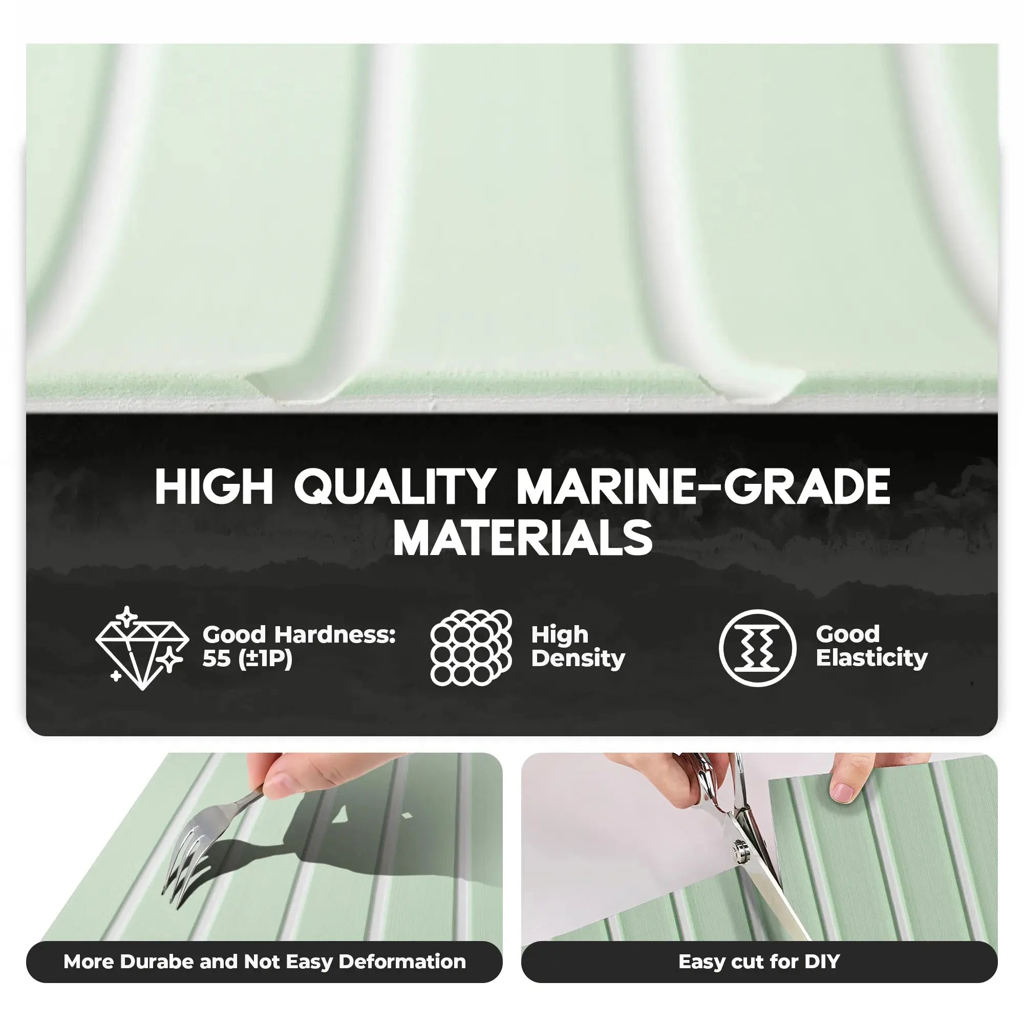 FOCEAN Boat Flooring with 3M 99786+ High Strength Adhesive Backing EVA Foam Self-Adhesive 96''x45.6'' Faux Teak Marine Decking Sheet for Jon Boats Yacht RV Floor