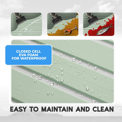 FOCEAN Boat Flooring with 3M 99786+ High Strength Adhesive Backing EVA Foam Self-Adhesive 96''x45.6'' Faux Teak Marine Decking Sheet for Jon Boats Yacht RV Floor